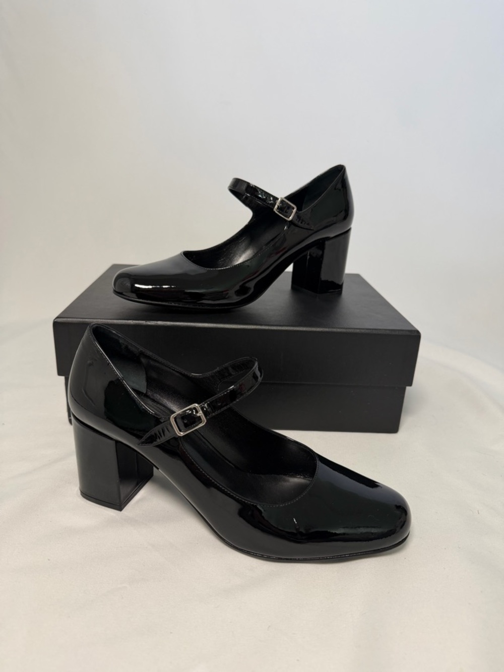 Saint Laurent Babies 70mm Mary-Jane Pump - Black - Size EU38